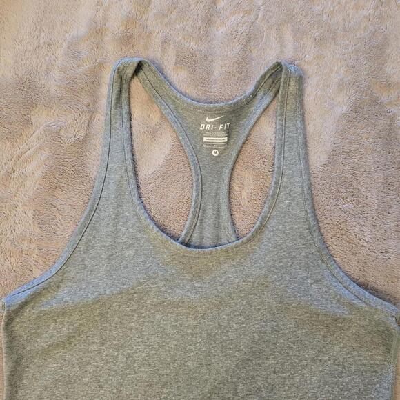 Nike Shirt Women's Gray Tank Top Athletic Racerback Driftit Run Gym Size M - Picture 3 of 5